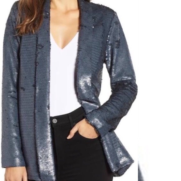 Blue Sequin Blazer Jacket - Picture 2 of 5